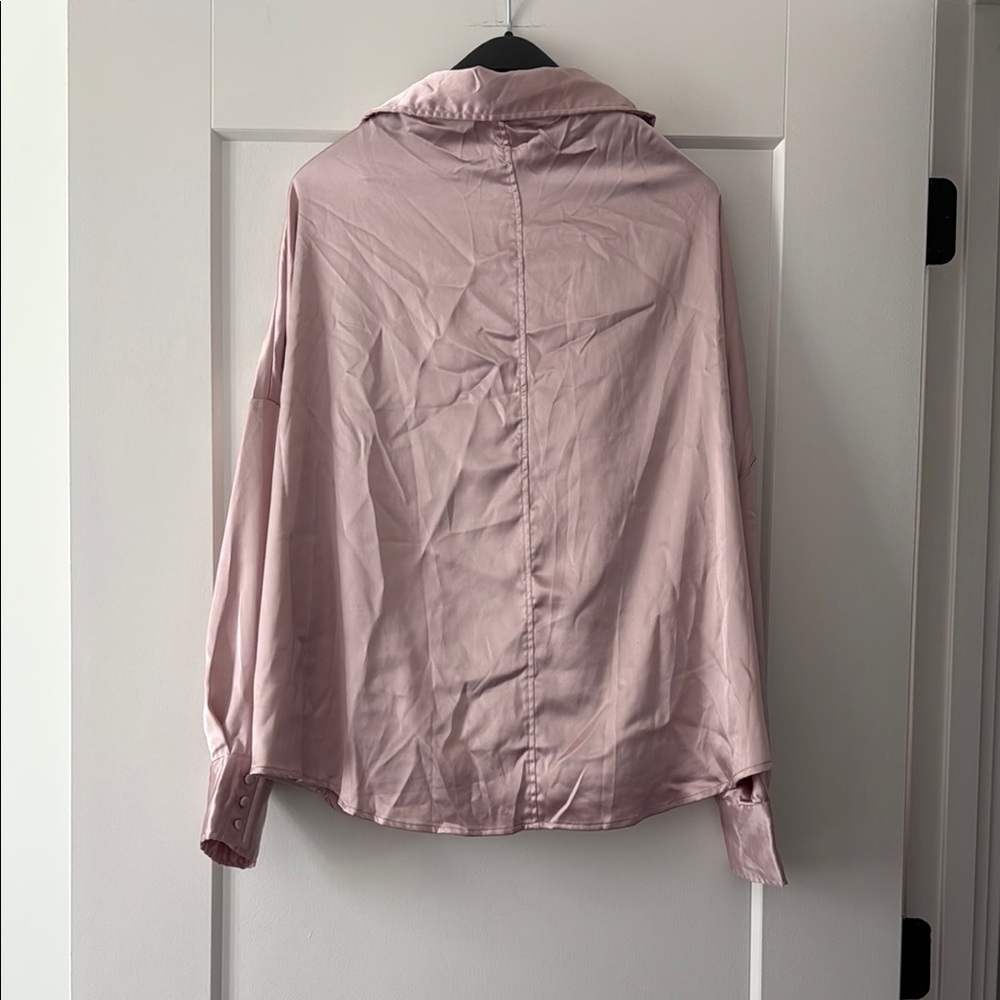 Signature Satin Blouse in Light Pink - Picture 2 of 2